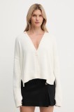 Armani Exchange cardigan din bumbac culoarea bej, XW001304 AF16552