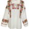 Bluza tip ie dama B23, alb nature/mov royal , marimea 2XL