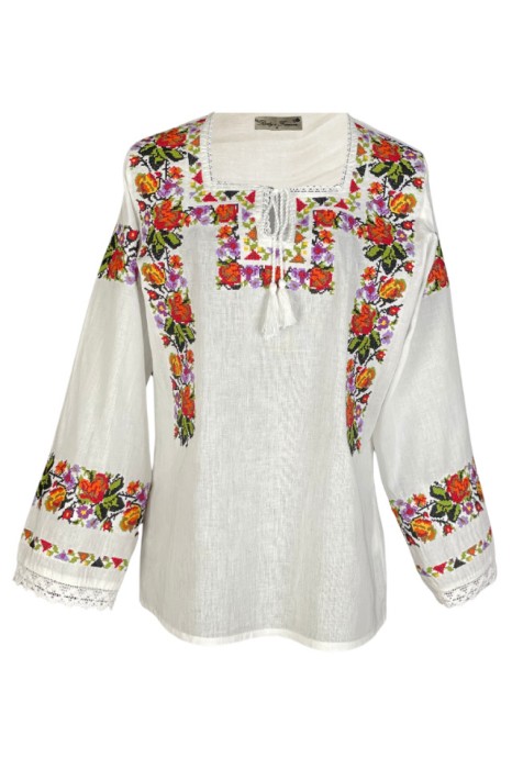 Bluza tip ie dama B23, alb nature/mov royal , marimea L