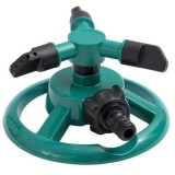 Aspersor Rotativ de Gradina cu 3 Brate Reglabile, Mercaton, Rotire 360&deg;, Plastic, Rezistent UV, 12 Duze, Diametru 15 cm, Verde