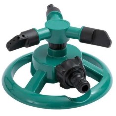 Aspersor Rotativ de Gradina cu 3 Brate Reglabile, Mercaton, Rotire 360&deg;, Plastic, Rezistent UV, 12 Duze, Diametru 15 cm, Verde