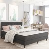 VidaXL Tăblie capitonată, gri &icirc;nchis, 160 x 200 cm, material textil 287473