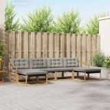 vidaXL Set de canapele de exterior cu pernă 6 pcs Alb și gri deschis 3388957