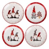 Set Farfurii Portelan Craciun cu Gnome &ndash; 4 buc, CMCLASS