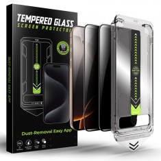 Folie de protectie Ecran Privacy Techsuit TitanGlass pentru Apple iPhone 11 Pro / XS / X, Sticla Securizata, Full Glue, Set 2 bucati