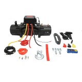 Troliu electric cu telecomanda 12V, 6.1T (13500lbs) 6.5CP, cablu sintetic 9x24m, solenoid 400A Breckner Germany
