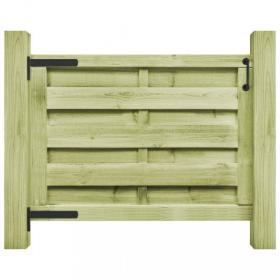 vidaXL Poartă de grădină, verde, 100 x 75 cm, lemn de pin tratat foto