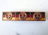 Insigna vintage cu steag si stema DDR / GDR / Germania de Est - metal, 6 cm x 1cm