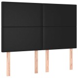 Cumpara ieftin Tablie de pat neagra 144x5x118/128 cm piele ecologica