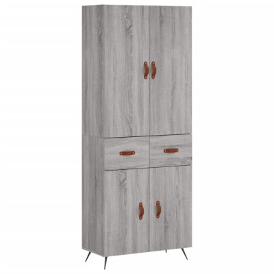 Dulap inalt, gri sonoma, 69,5x34x180 cm, lemn compozit foto