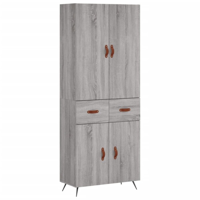 Dulap inalt, gri sonoma, 69,5x34x180 cm, lemn compozit