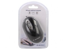 Mouse optic negru USB cu cablu 1,25m 3 butoane foto