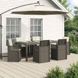 vidaXL Set de masă pentru grădină 7 pcs Gri deschis și Crem PP 3430083