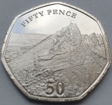 50 pence 2020 Gibraltar, Skywalk on the Rock of Gibraltar, unc, Europa