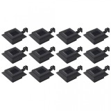 Cumpara ieftin Lămpi solare de exterior, 12 buc., negru, 12 cm, pătrat, LED, vidaXL
