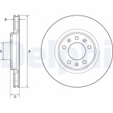 Set discuri frana spate DELPHI, Citroen Jumpy 2016-, Spacetourer (V ), 04.2016-; Peugeot Expert, .2016-, Traveller Bus (V ), 04.2016-; Toyota Proace