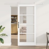 Set Ușă Glisantă vidaXL cu Fierărie Alb 93x211 cm Lemn Masiv Pin