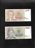 Set Iugoslavia 5000+10000 Dinari 1993, Bancnote F-VF, Lot Colectie. Dinara Iugoslava
