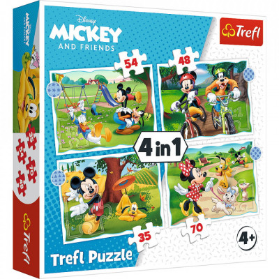 Puzzle trefl 4in1 mickey mouse ziua deosebita foto