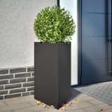 Cumpara ieftin Jardiniere grădină, 2 buc., negru, 50x43x75 cm, oțel, triunghi