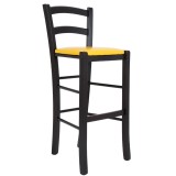 Scaun Paesana bar - cadru wenge - imitatie piele galben - 22168