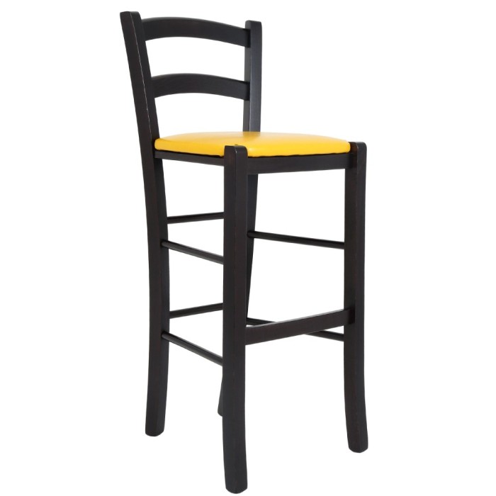Scaun Paesana bar - cadru wenge - imitatie piele galben - 22168