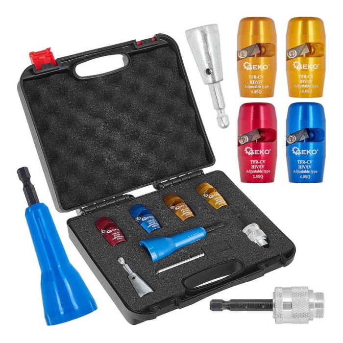 Set dezizolare cabluri pentru masina de insurubat, 8 elemente, Geko G01353