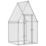 Cumpara ieftin Cotet pentru pasari, gri, 100x100x190 cm, otel galvanizat