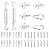 Cumpara ieftin Set accesorii parasolar, 8 piese, otel inoxidabil