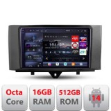Navigatie Smart For Two 2010-2015 Edotec Kit-Smart10 8 core QLED 2K 16+512 360 Android Waze USB Navigatie Internet Youtube Radio CarStore Technology