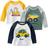 NS Băieți Mici Pachet 3-Pack Tricou Excavator cu m&acirc;necă lungă 100% bumbac Topuri, Oem