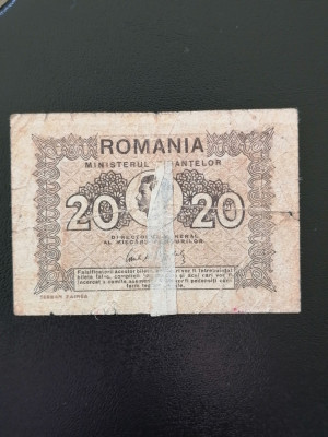 BANCNOTA-20 LEI 1945-ROMANIA foto