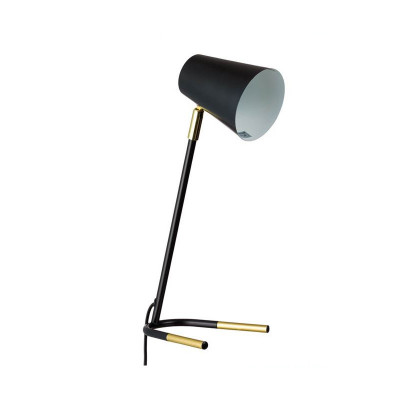 Lampa de birou neagra cu baza aurie, maxim 25 W foto