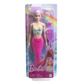 BARBIE PAPUSA SIRENA CU PAR MOV SI COADA ROZ