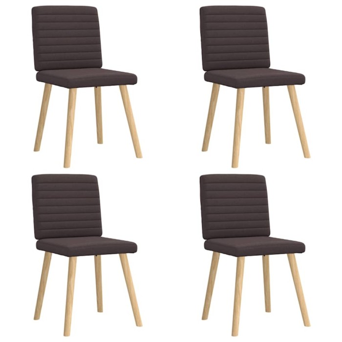 vidaXL Scaune de bucătărie, 4 buc., maro &icirc;nchis, material textil 3315278