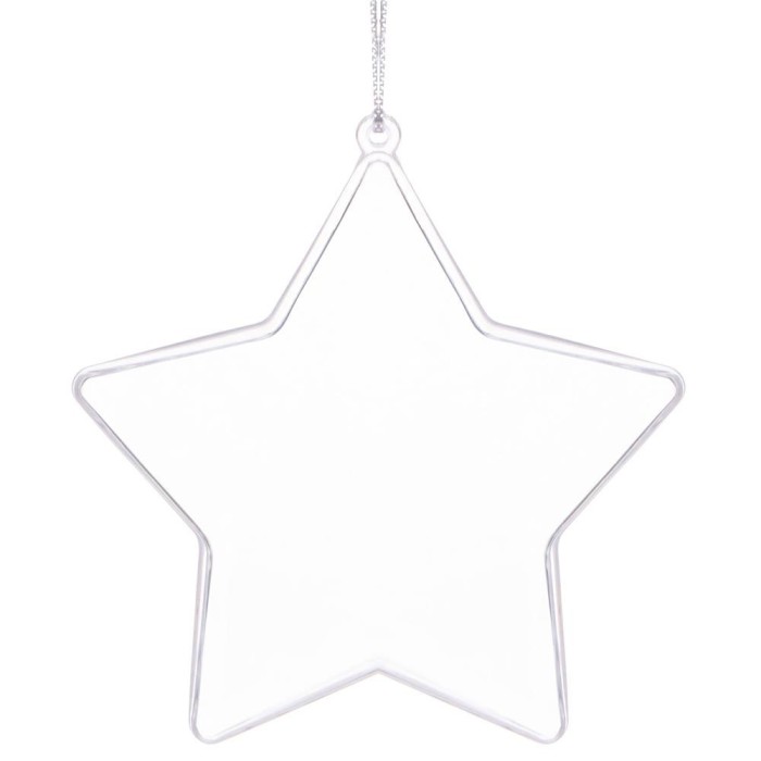 Decoratiune tip stea, acrilica, 12 cm, transparent