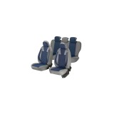 Set Huse Scaune Auto Luxury Albastru Autohelix Compatibile Airbag Protectie Textil Piele Ecologica Universale