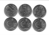 Moldova lot 3 monede de 1 leu, toate emisiunile