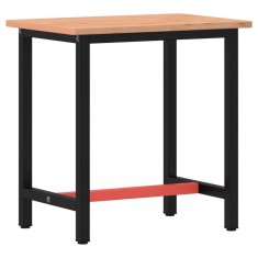 Banc de lucru 80x55x81,5 cm, lemn masiv de fag si metal