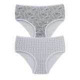 Cumpara ieftin Set 2 perechi de chiloti din bumbac, pentru dama, 53600, Gri