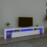 Comode TV cu lumini LED, alb，215x36,5x40 GartenMobel Dekor, vidaXL