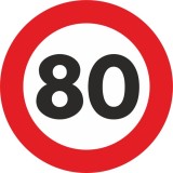 Autocolant Sticker "Limita Viteza" Reflectorizant - 80km/h