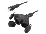 Prelungitor electric 30m 3 prize negru