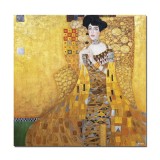 Tablou celebru GIGANT pictat manual, Portretul Adelei Bloch-Bauer, 100x100cm ulei pe panza, reproducere Gustav Klimt, Magistral