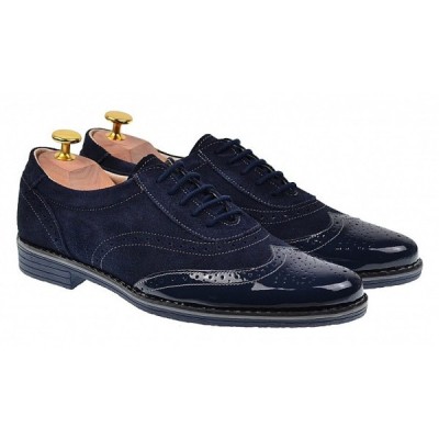 Pantofi barbati eleganti din piele naturala, bleumarin, 870LVBLM foto