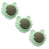 Cumpara ieftin Set 3 Jucarii pentru Pisicute, Minge Rotativa 360&deg; din Iarba Catnip, 5.5 cm, Verde