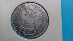 Moneda argint Austria 20 Kreuzer 1808 foto