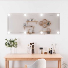 vidaXL Oglinda de perete cu lumini LED 40x100 cm sticla dreptunghiular foto