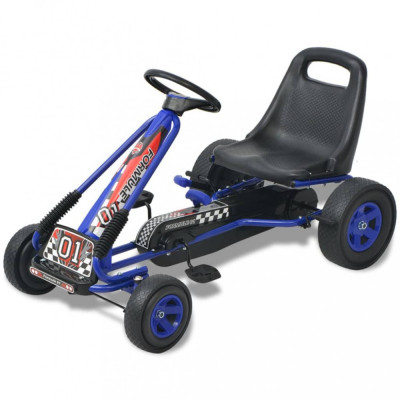 vidaXL Mașină Go Kart cu scaun reglabil, albastru foto