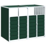 Cumpara ieftin Depozit pubele cu roti duble, verde, 144x81x113 cm, otel
